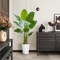 Lifelike Bird of Paradise Silk Artificial Plant Faux Banana Leaf Tree for Home Decor - Perfect Indoor Floor Plant with 9 Trunks (1, White Tall Planter, 5 FT)